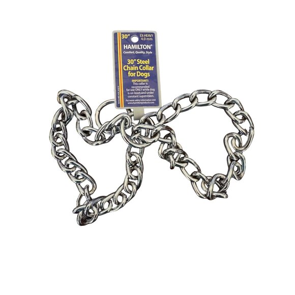 30" Hamilton Ex Heavy Steel Chain Dog Collar - Picture 2 of 5